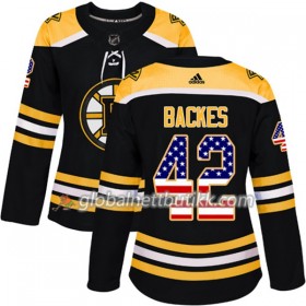 Boston Bruins Hockeydrakt David Backes 42 2017-2018 USA Flag Fashion Svart Adidas Authentic - Dame
